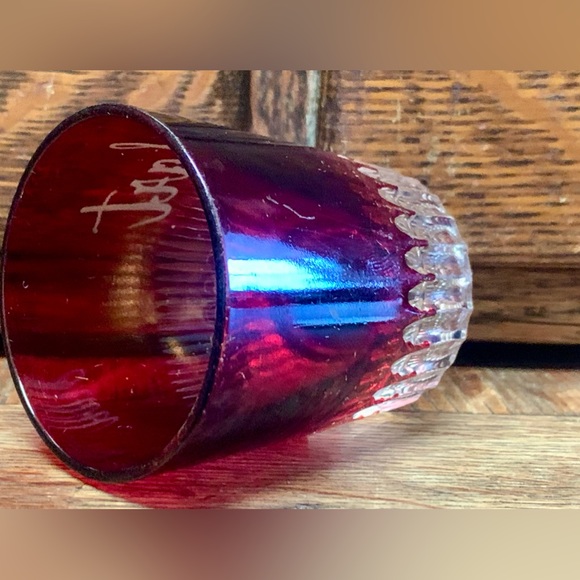 Early 20th Centuty HART Ruby Flash Crystal Antique Shot Glass - Picture 11 of 16